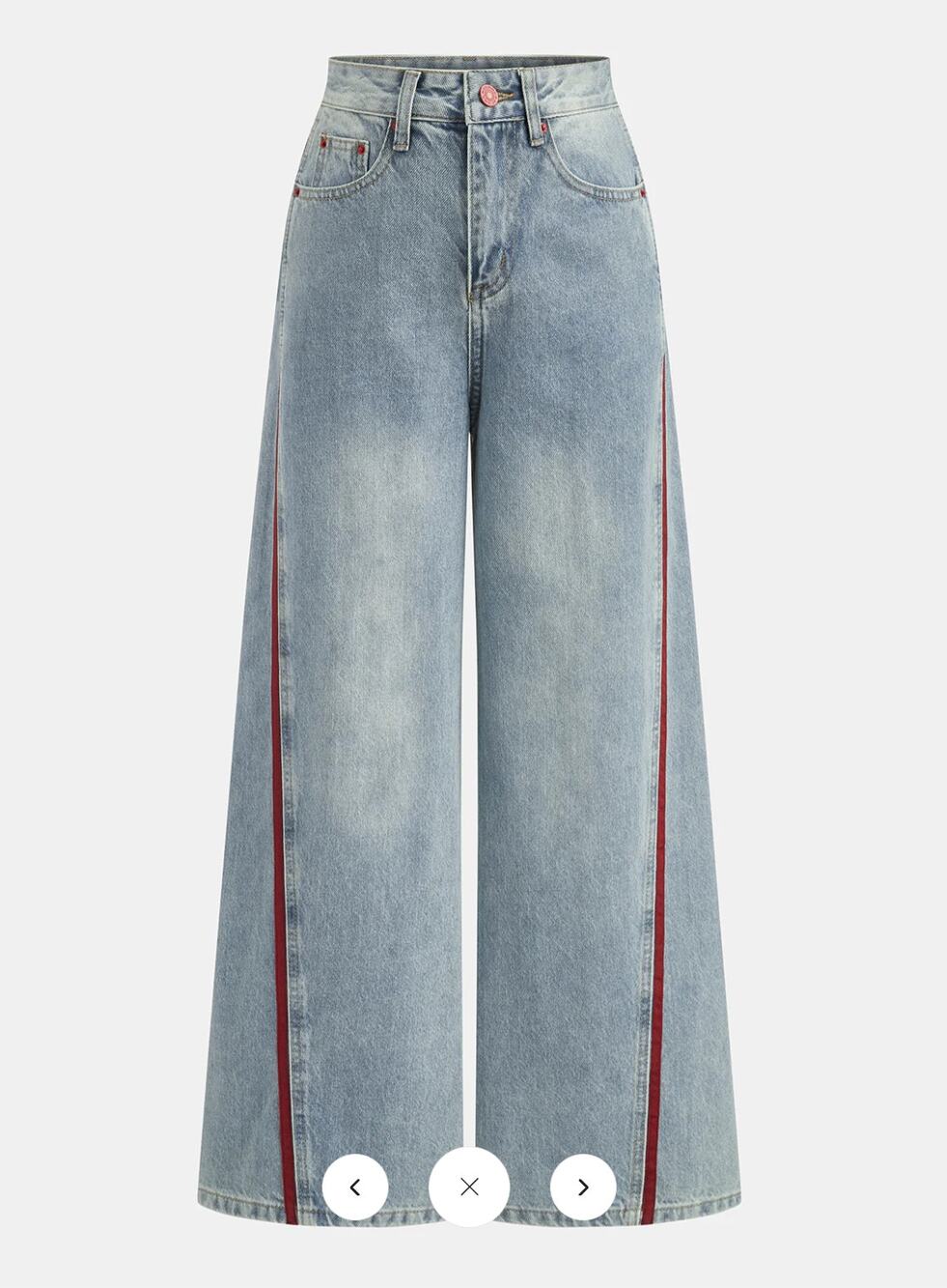 NWT Commense Side Stripe Curved Leg Denim Jeans Sz S